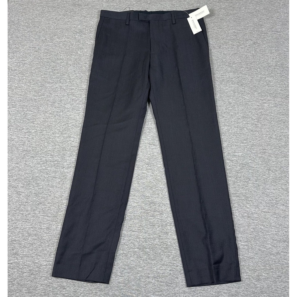 Banana Republic Dress Pants Mens 32x32 Blue Modern Slim Marzotto Wool City NEW